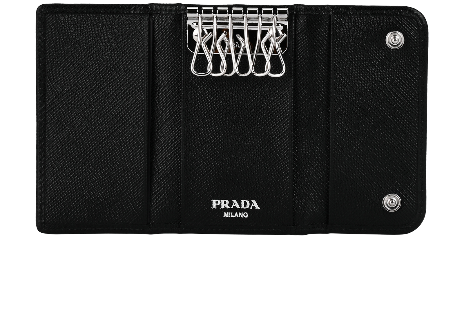 Prada Triangle Logo Key Case, &pound;195, Accessories, Black, Nylon, Other view